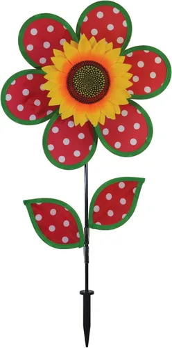 Miniatura 17 de In the Breeze 2646 — Girasol a cuadros rojos de 12 pulgadas con hojas — Flor colorida para patio y jardín Rojo Plaid