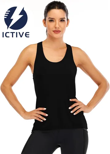 Miniatura 2 de ICTIVE - Camiseta sin mangas de espalda cruzada con apertura para mujer ideal para correr practicar yoga y otros ejercicios