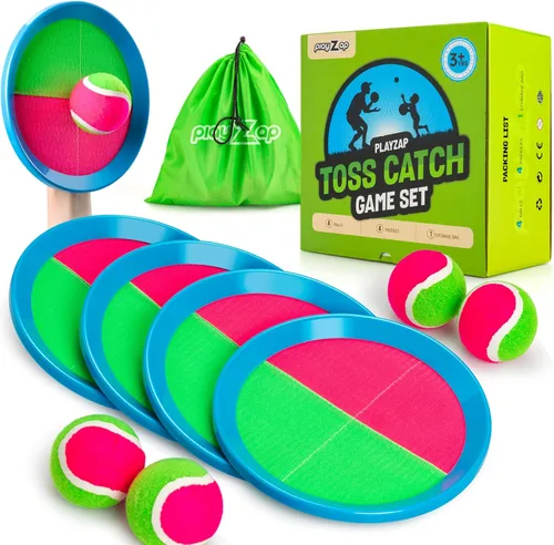 Miniatura 8 de PlayZap Juego de pelotas para lanzar y atrapar Ultra resistente ABS - Juegos familiares, regalos para calcetines navideños para niños pequeños
