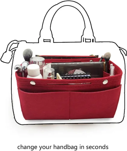 Miniatura 15 de LEXSION Organizador de fieltro para bolso – Bolsa de bolsillo múltiple en bolsa organizadora