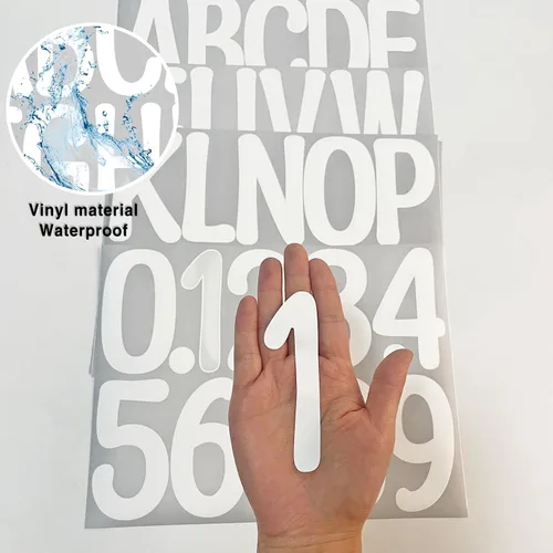 Miniatura 3 de 20 hojas de calcomanías del alfabeto de 4 pulgadas, letras y números, 240 calcomanías de vinilo autoadhesivas para buzones, ventanas, puertas, Blanco