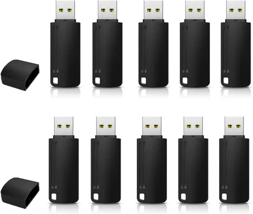 KEXIN Memoria flash de 8 GB, 10 unidades de memoria USB 8G, memoria a granel con indicador LED, diseño de unidades flash en tapa a presión