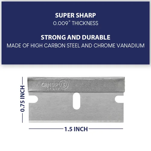 Miniatura 3 de CANOPUS Cuchillas de afeitar industriales de un solo filo, 100% fabricadas en Estados Unidos, maquinillas de afeitar de borde recto resistentes