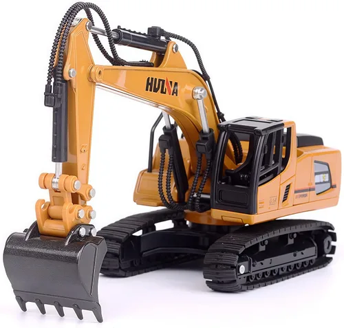Miniatura 3 de Gemini&Genius Juguete de excavadora de orugas para niños, juguete de vehículo de construcción de excavadora de alta resistencia con rotación de 360