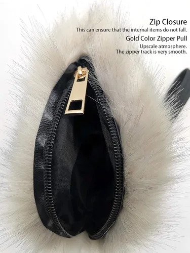 Miniatura 4 de FHQHTH Faux Fur Purse Fashion Clutch Handbag Shoulder Vintage Evening Bags for Women