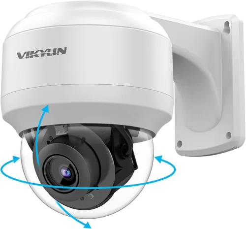 VIKYLIN Cámara 4K PTZ para exteriores 8MP IP POE con audio de 2 vías, zoom óptico Pan Tilt 5X/Cámara PTZ de seguridad de lente de 2.7 ~ 0.531 in,