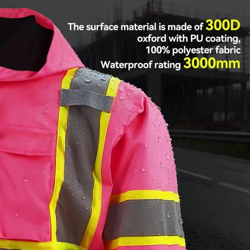 Miniatura 4 de Chaqueta de seguridad de alta visibilidad ANSI/ISEA Chaqueta reflectante estándar con bolsillo y cremallera