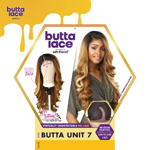 Miniatura 7 de Sensationnel Butta - Pelucas de encaje – Unidad 7 extra ancha de 5 pulgadas de profundidad, línea de cabello sintético previamente despuntada, sin