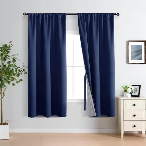 Miniatura 54 de XWZO Cortinas Opacas 100% Blancas - Cortinas de Bloqueo Total de Calor y Luz con Forro Negro para Dormitorio/Cuarto de Lavado, Paneles de Ventana
