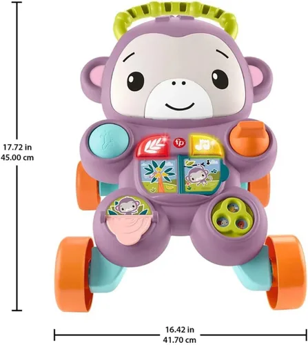 Miniatura 3 de Fisher-Price JGW90 My Baby Walker Monkey Purple with Music, Lights and Activities from 6 Months