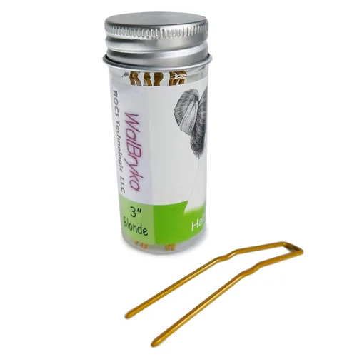 Miniatura 21 de Horquillas para moño ROCST Bobby Pins Clips para ballet mujer niña peluquería salón (2 pulgadas, marrón, 12 piezas) (negro, 2 pulgadas
