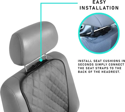 Miniatura 3 de FH Group Cojín de asiento de automóvil – Funda de asiento delantero individual de piel sintética con bolsillos delanteros, compatible con airbag