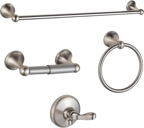 Miniatura 13 de BGL Juego de accesorios de baño, barra de toalla extensible ajustable negro mate, juego de 4 piezas de accesorios de baño, juego de accesorios