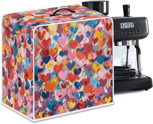 Miniatura 71 de Funda para cafetera, poliéster, azul, se adapta a la mayoría de máquinas de café estándar, protector resistente al polvo, huellas dactilares