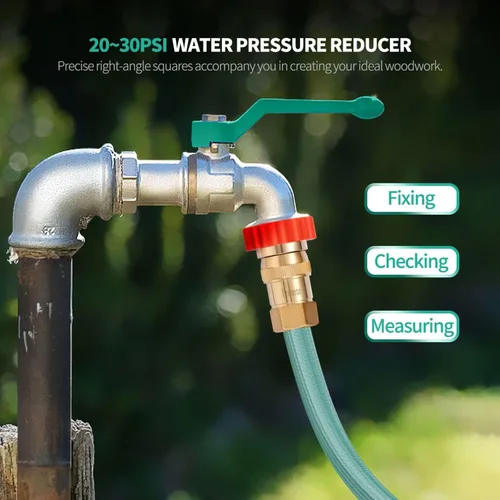 Miniatura 3 de Regulador reductor de presión de agua en línea de riego por goteo de latón LF 20 ~ 30PSI - Protege el sistema de goteo del agua del grifo de alta