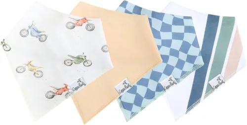 Miniatura 38 de Copper Pearl Baberos tipo bandana para bebé, paquete de 4 baberos de algodón suave para babear y dentición, absorbentes, ajuste ajustable, muchos