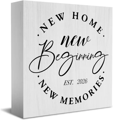 Rústico 2026 Ideas de regalos de inauguración de la casa para mujeres, hombres, amigos, decoración de estante de escritorio para el hogar, 5.1 x 5.1