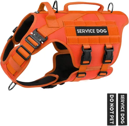 Miniatura 16 de Arnés táctico para perros - PETNANNY Chaleco para perro de servicio para perros grandes Cobertura corporal completa en arnés para perros de Rosa