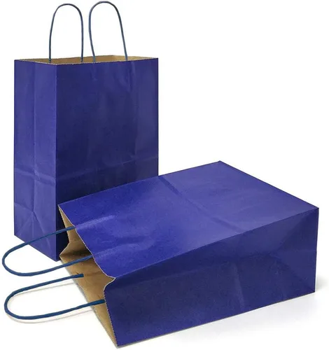 Miniatura 29 de AZOWA Bolsas de regalo mini de papel kraft con asas (Azul claro, 4x2.4x6, 25 piezas)