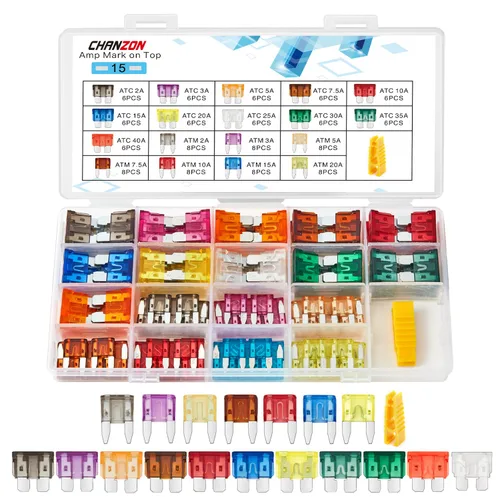 Miniatura 8 de Chanzon Kit surtido de fusibles de hoja estándar con certificación UL ATC ATO APR 10 valores 5 cada uno: 2A, 3A, 5A, 7.5A, 10A, 15A, 20A, 30