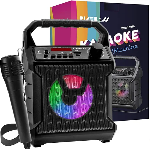 RISEBASS Altavoz Bluetooth de Karaoke para Fiestas con Micrófono – Máquina de Karaoke Inalámbrica Portátil para Fiestas de Interior/Exterior –