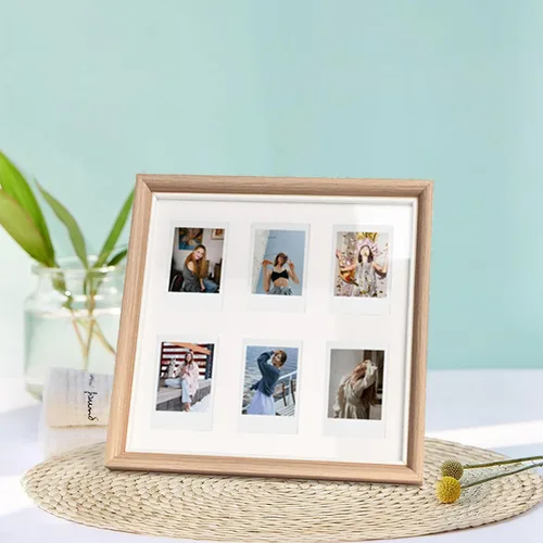 Miniatura 2 de MUZIRI KINOKOO Instax Mini - Marco de fotos cuadrado (10.8 x 10.8 in) de madera maciza para fotos de 3 pulgadas (2 x 3) para fotos de cámara Fuji