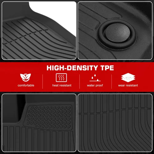 Miniatura 4 de IKON MOTORSPORTS Alfombrillas de suelo de elastómero termoplástico 3D, compatibles con los asientos Tesla Model X 2022-2025 2022-2025