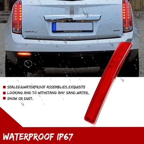 Miniatura 3 de Lente roja Parachoques trasero Reflector Luces Freno cola Señal de giro trasera Lámparas antiniebla para Cadillac SRX Chevrolet Traverse GMC Acadia