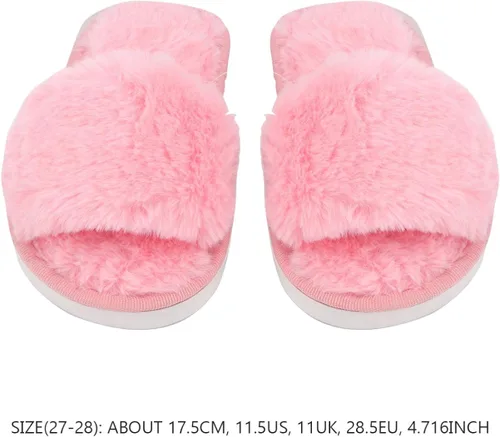 Miniatura 5 de Holibanna - Zapatillas de felpa para niños con punta abierta, para Navidad, invierno, cálido, Navidad, pareja, zapatillas, 1 par