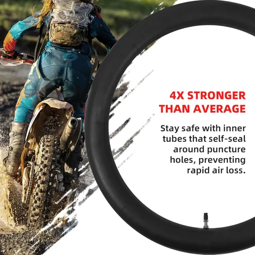 Miniatura 6 de AR-PRO Paquete de 2 tubos interiores de motocross resistentes de 2.75/3.00-19 pulgadas con vástago de válvula TR4 para neumáticos 70/100-19