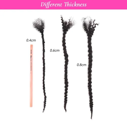Miniatura 3 de Extensiones de cabello humano texturizado con extremos rizados, extensiones de cabello humano completamente hechas a mano para mujeres/hombres, se