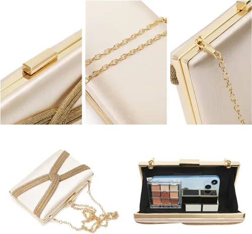 Miniatura 6 de CARIEDO Bolso de noche para mujer, bolso de mano de tela para novia, para boda, graduación, noche, fiesta