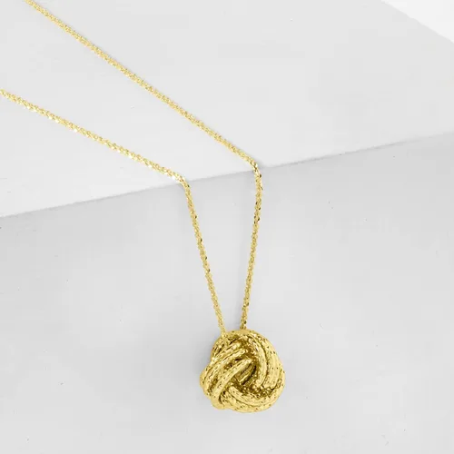 Miniatura 3 de Ross-Simons - Collar texturado con nudo del amor de oro amarillo italiano de 14 qts