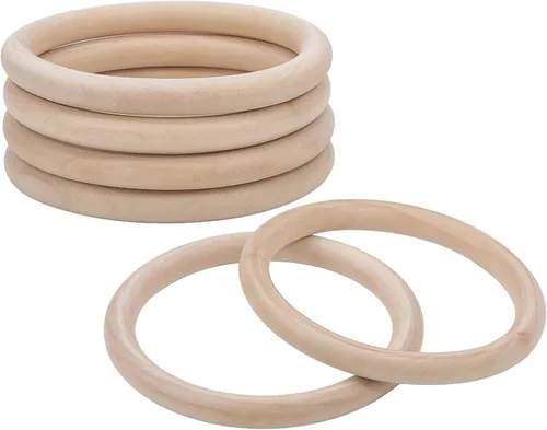 CHGCRAFT 6 anillos de madera sin terminar de 6 pulgadas, anillos de cortina de madera para barra de cortina, anillos de cortina, manualidades de