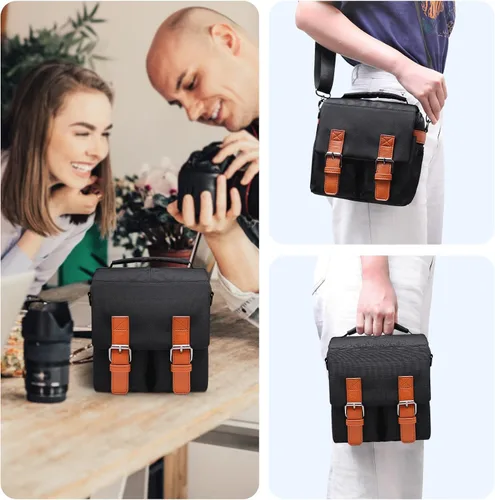 Miniatura 5 de XANAD Bolsa de cámara DSLR para cámaras sin espejo Canon EOS RebelT7/R100/R50/R6 Mark II/R50 V/R8/R10/R6 Mark III/R5 Mark II/RP SLR sin espejo