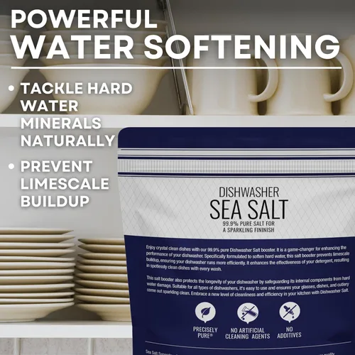 Miniatura 4 de Sal de lavavajillas, suavizante de agua natural, sal marina gruesa de grado alimenticio compatible con lavavajillas Miele, Thermador, Whirlpool