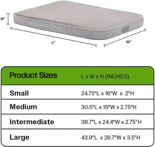 Miniatura 6 de Diggs Snooz - Cama para perros de espuma viscoelástica, almohadilla para jaula de perro de tamaño ideal, cama ortopédica de alta calidad para jaula