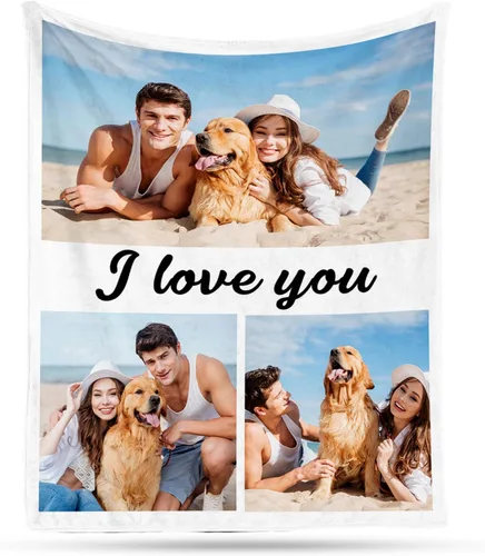 Miniatura 24 de Envío al día siguiente, manta musical personalizada con foto - impresa en EE. UU., mantas personalizadas con foto para adultos y niños, regalos
