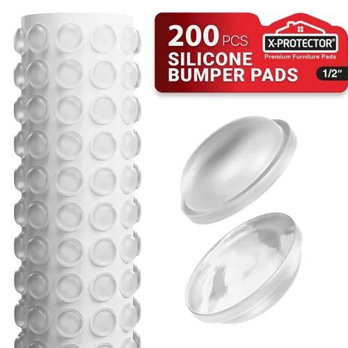 Miniatura 13 de X-Protector Tiras Amortiguadoras para Puertas de Gabinete - 40 PIEZAS - Silenciador de Puerta Transparente - Amortiguadores Premium para Puertas