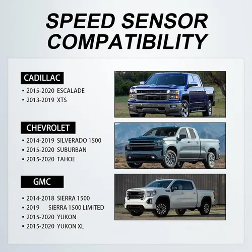 Miniatura 6 de SPEEDWOW Sensor de velocidad de rueda ABS delantero izquierdo derecho para Cadillac Escalade 2015-2020 para Chevy Cheyenne 2014-2018, Silverado