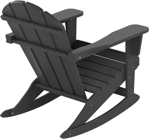 Miniatura 19 de WestinTrends Silla mecedora Malibu de poliéster para exterior/patio Adirondack, Negra