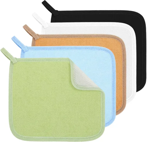 Miniatura 19 de Tatuo 5 paños exfoliantes para el rostro y el cuerpo, tejido de toalla para el baño, exfoliante, masaje, paño de baño para mujeres y hombres, 10.63
