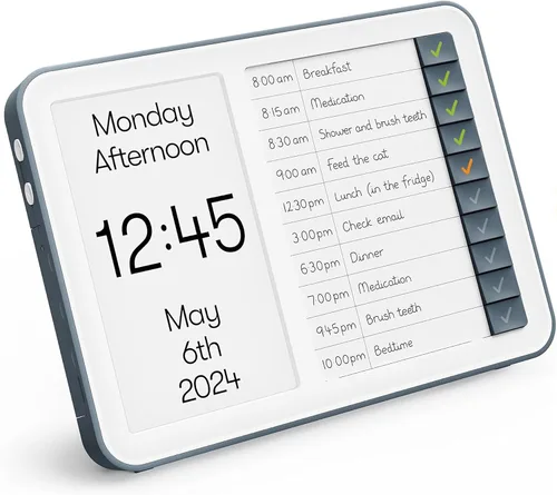 Relish Day Hub - Reloj para demencia con gestor de tareas diarias, calendario digital de pantalla grande HD para personas mayores y personas con