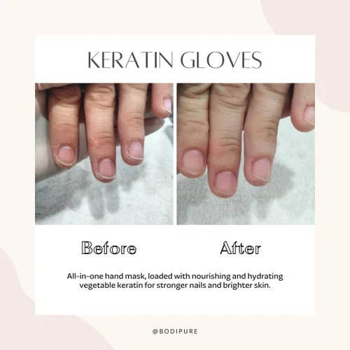 Miniatura 6 de Bodipure Guantes de queratina para mascarilla de mano de primera calidad, guantes hidratantes para manos secas, fortalecimiento de uñas y suavizado