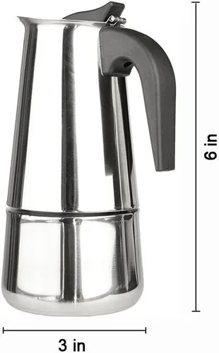 Miniatura 2 de 2 tazas/3.4 fl oz de acero inoxidable Moka Espresso Latte Percolator estufa Top Cafetera Pot