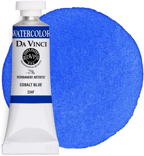 DA VINCI PAINTS Pintura Acuarela Profesional para Artistas, Azul Cobalto, 15mL