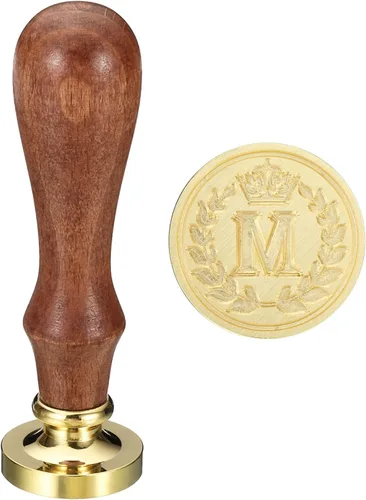 Miniatura 11 de PATIKIL Sello de cera del alfabeto I, sello de cera de sellado de letra inicial, clásico retro, cabeza de latón extraíble, mango de madera