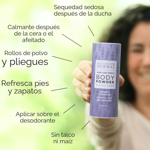 Miniatura 2 de Ora's Amazing Herbal Polvo Corporal Sin Talco para Mujeres, Polvo de Talco Sin Almidón de Maíz, Aroma Relajante de Conexión a Tierra, Aceites
