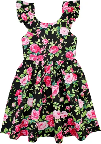 Miniatura 264 de Vestido de verano para niña, de algodón, con diseño floral