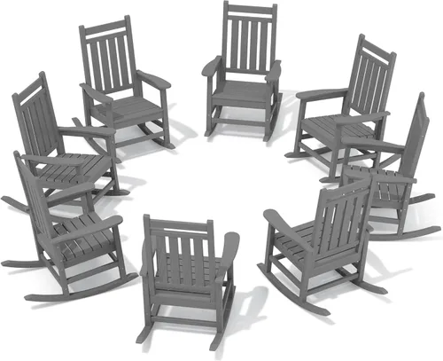 Miniatura 24 de SEWALL Mecedora de polietileno de alta densidad para adultos, mecedora de gran tamaño para exteriores, para patio, porche, Aruba